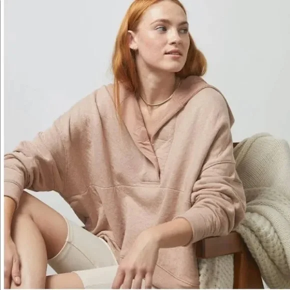 Lunya Restore Double Faced Pullover in Pink - Picture 2 of 5